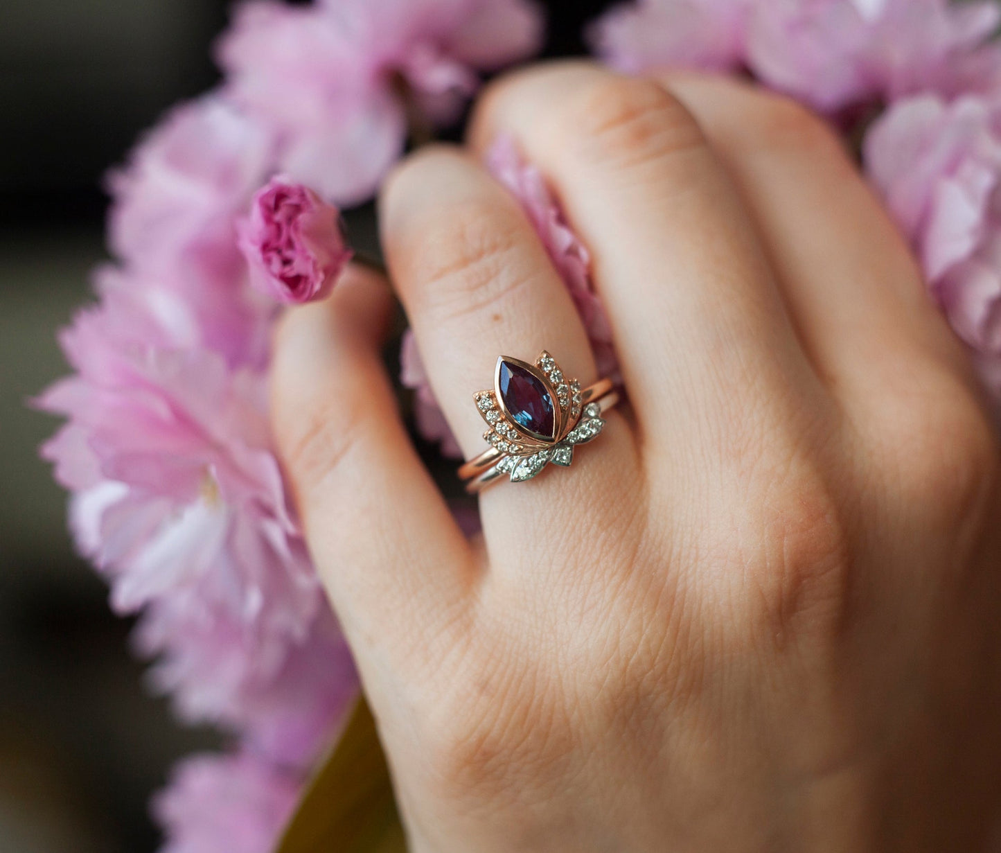 Zen Lotus Ring Set-Capucinne